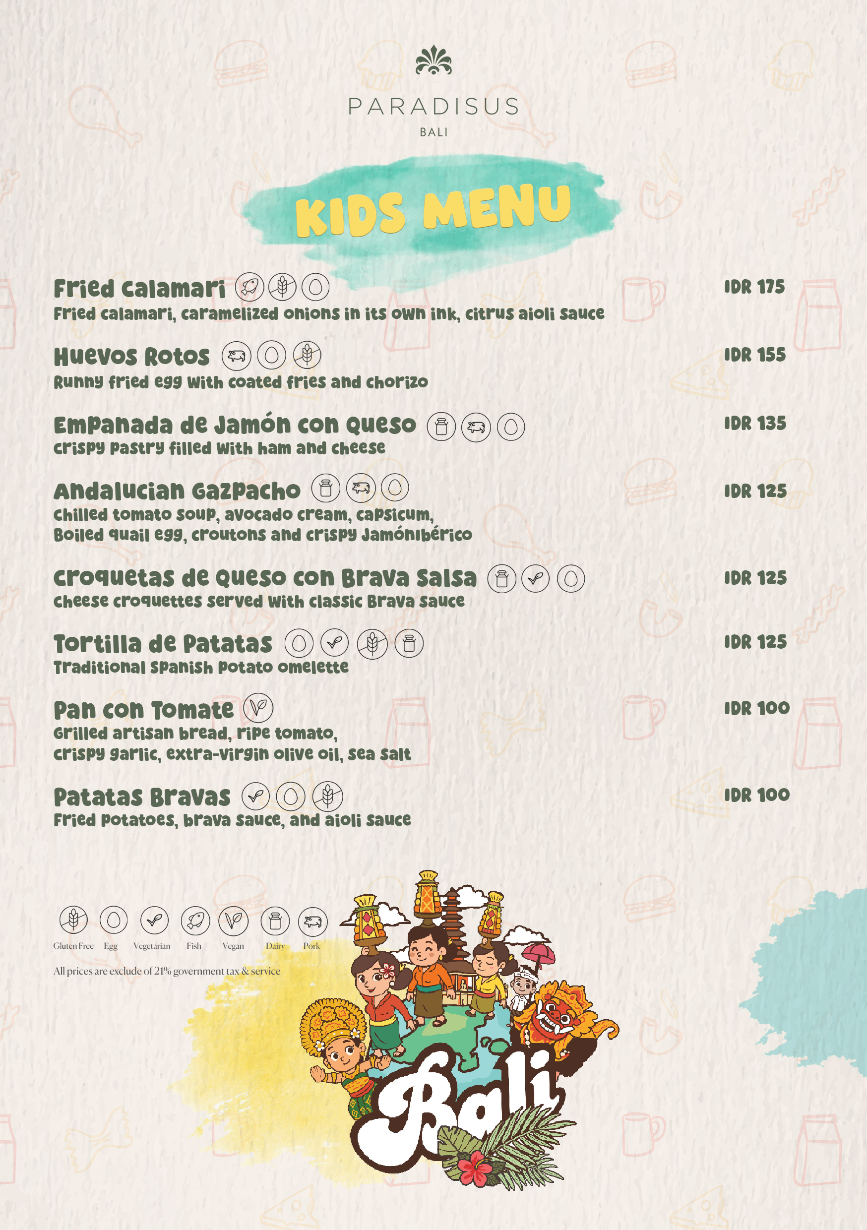 PESETA MENU, page 5 of 9