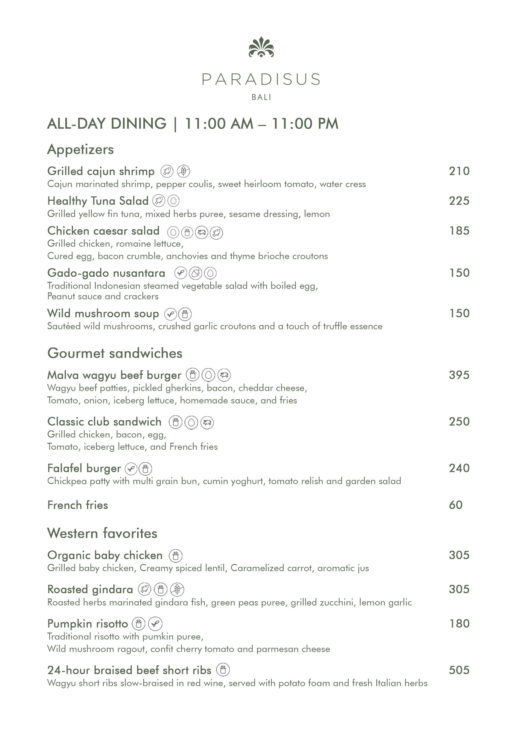 ROOM SERVICE MENU, page 2 of 12