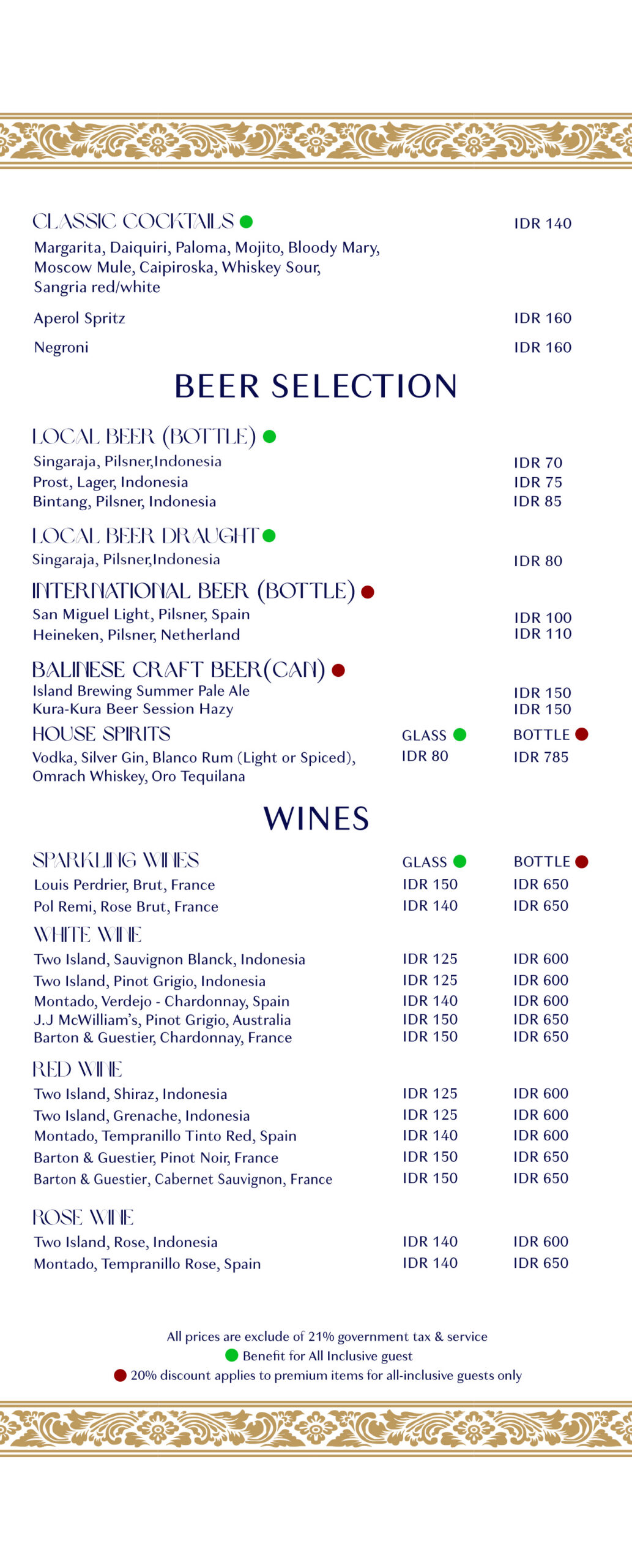 THE DECK MENU, page 9 of 11