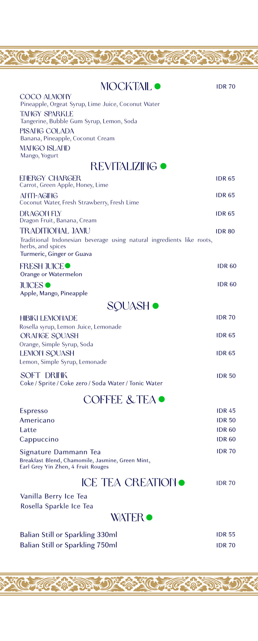 THE DECK MENU, page 10 of 11