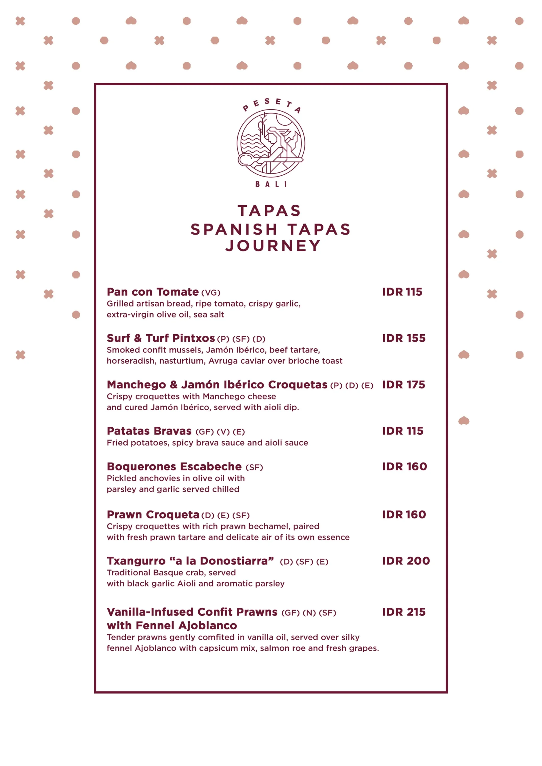 PESETA MENU, page 2 of 9