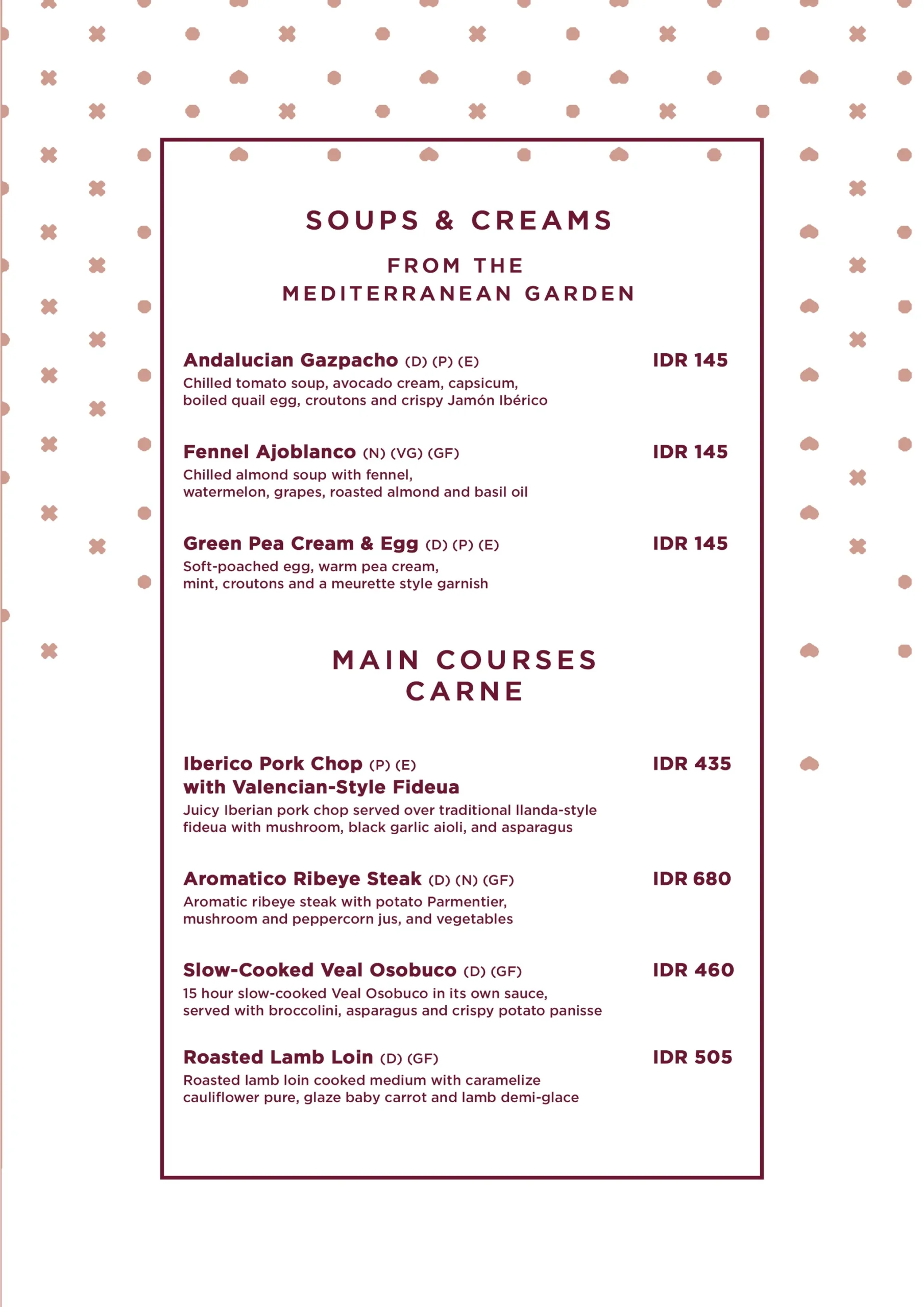 PESETA MENU, page 3 of 9