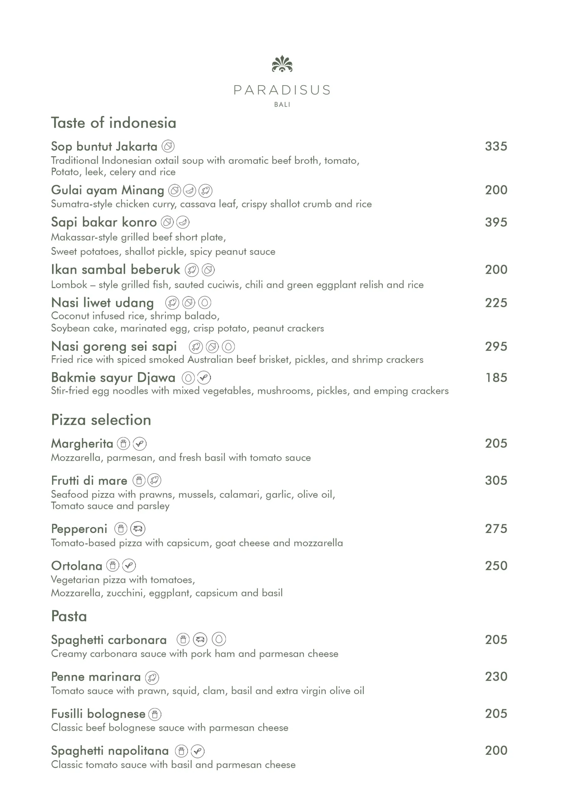 ROOM SERVICE MENU, page 3 of 12
