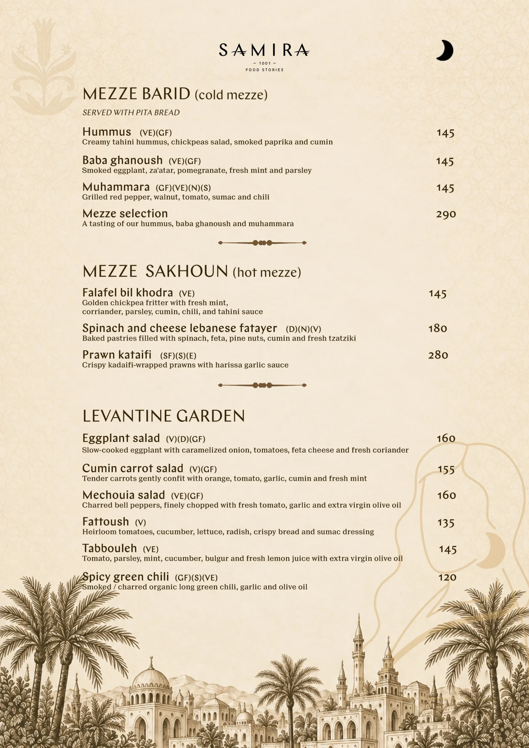 SAMIRA MENU, page 1 of 7