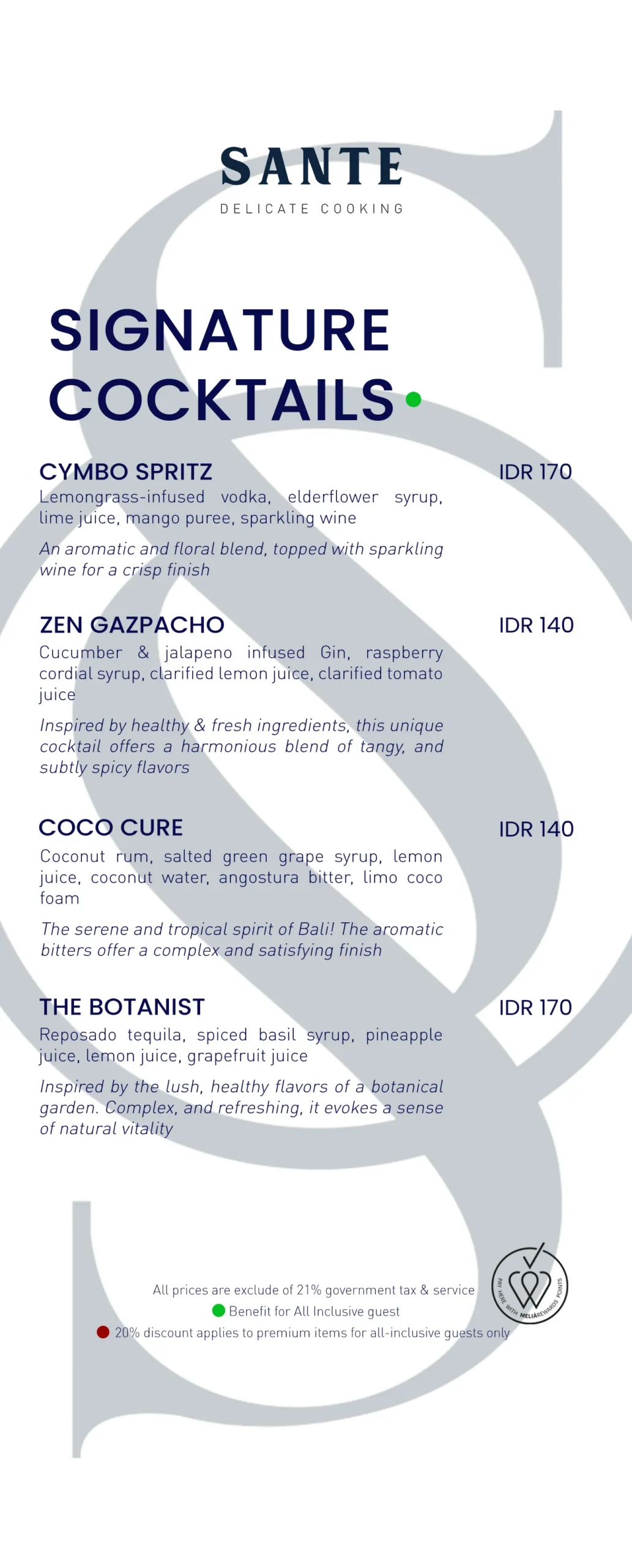 SANTE MENU, page 3 of 10