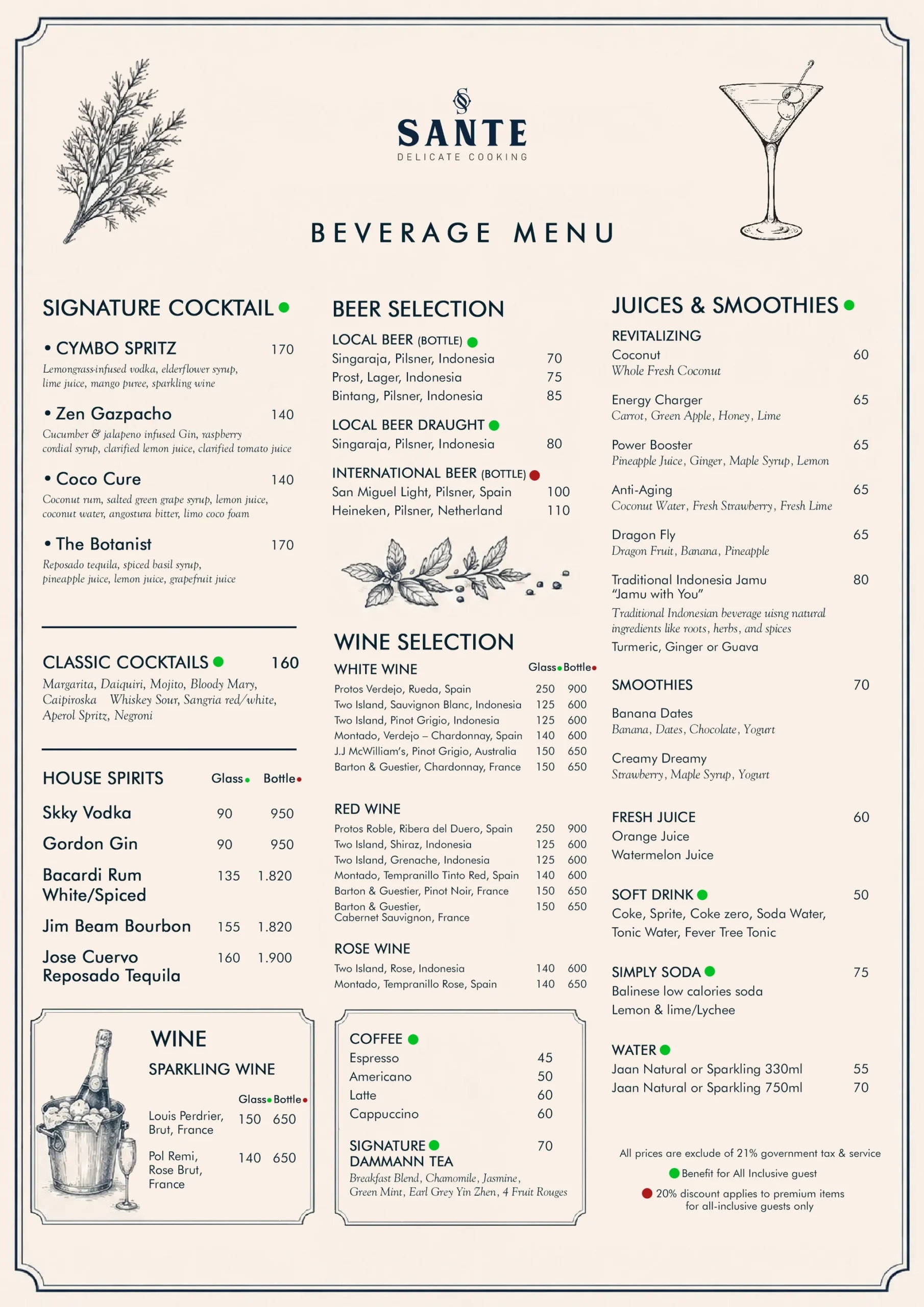 SANTE MENU, page 8 of 10