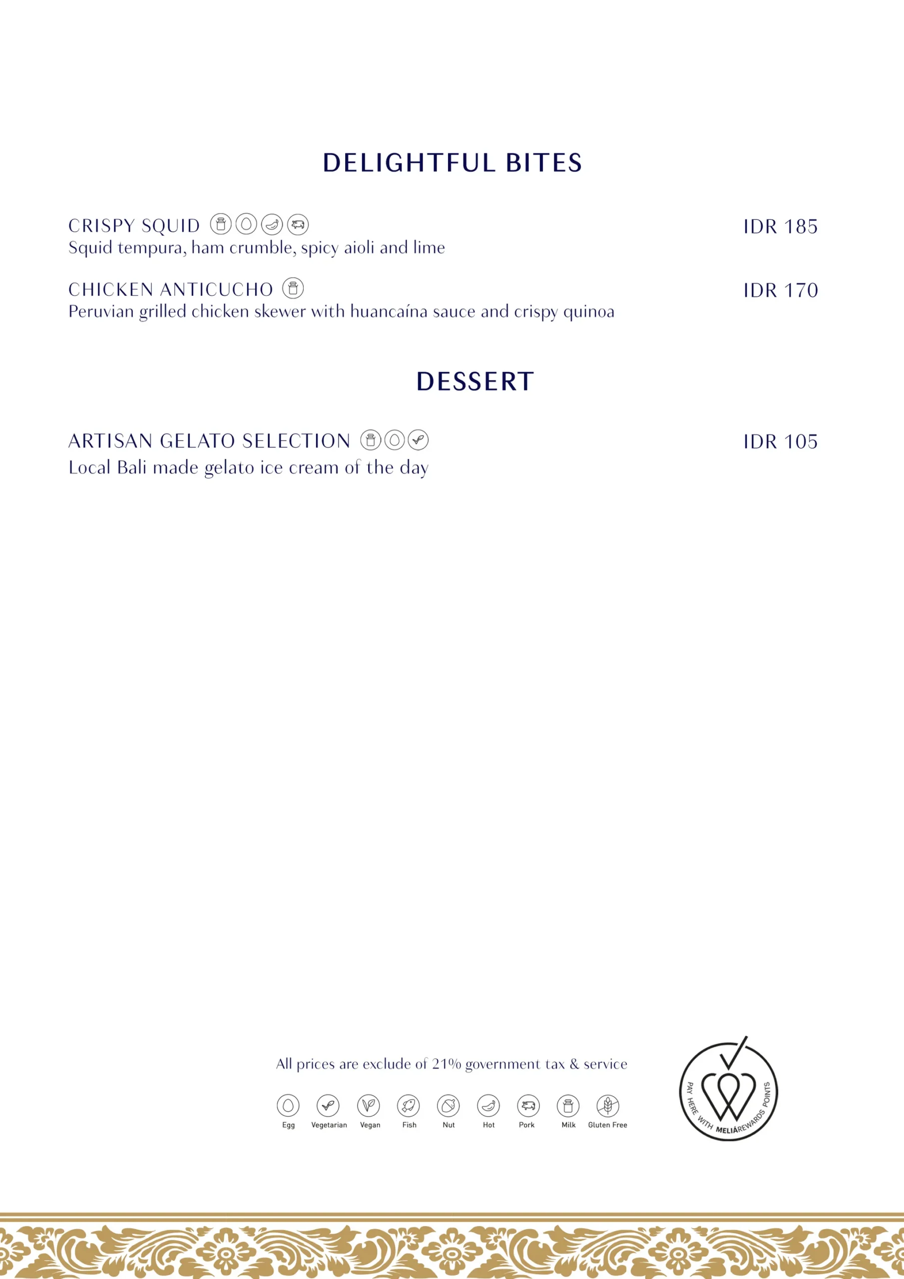 THE DECK MENU, page 3 of 11