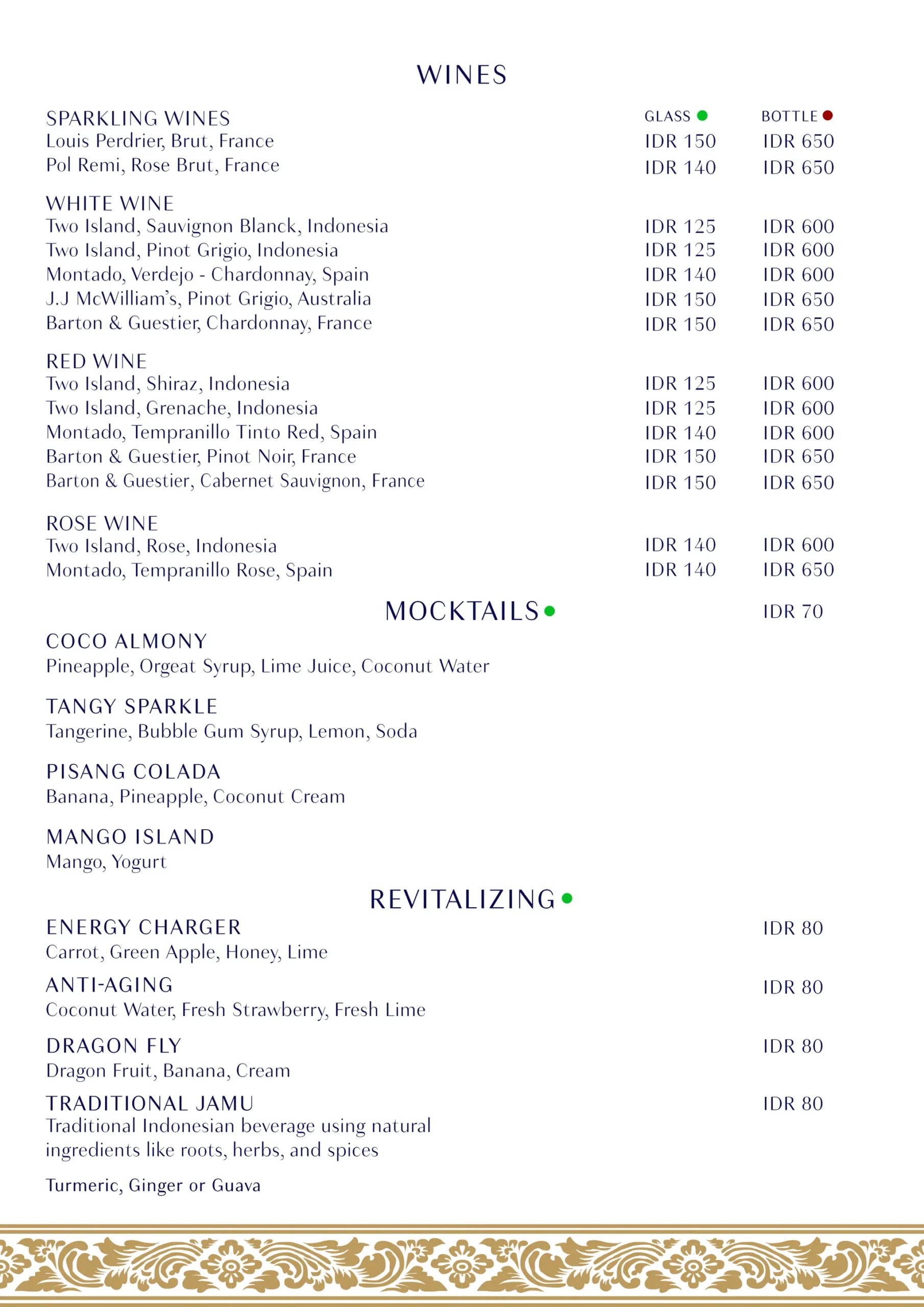 THE DECK MENU, page 6 of 11