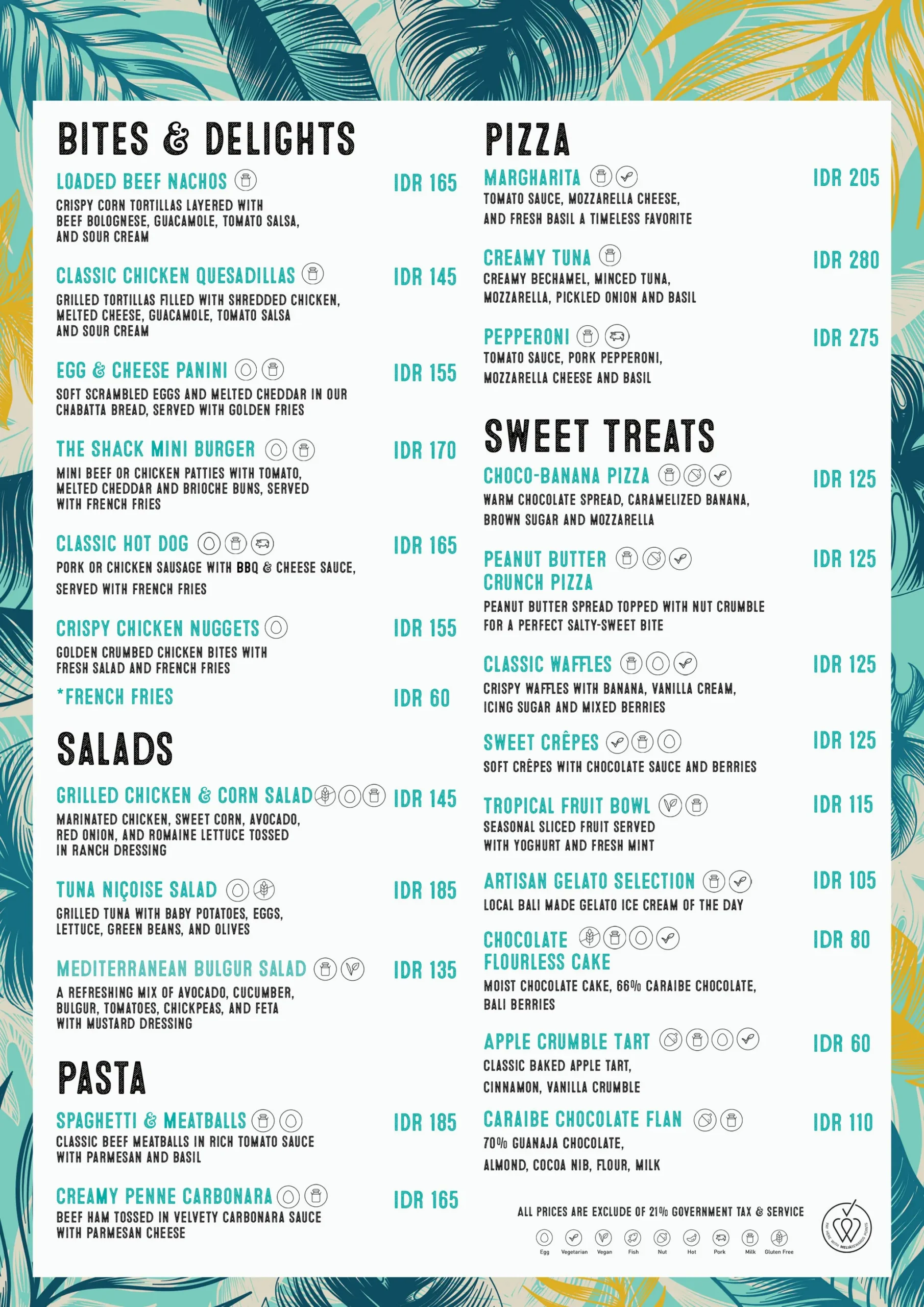 THE SHACK MENU, page 2 of 4