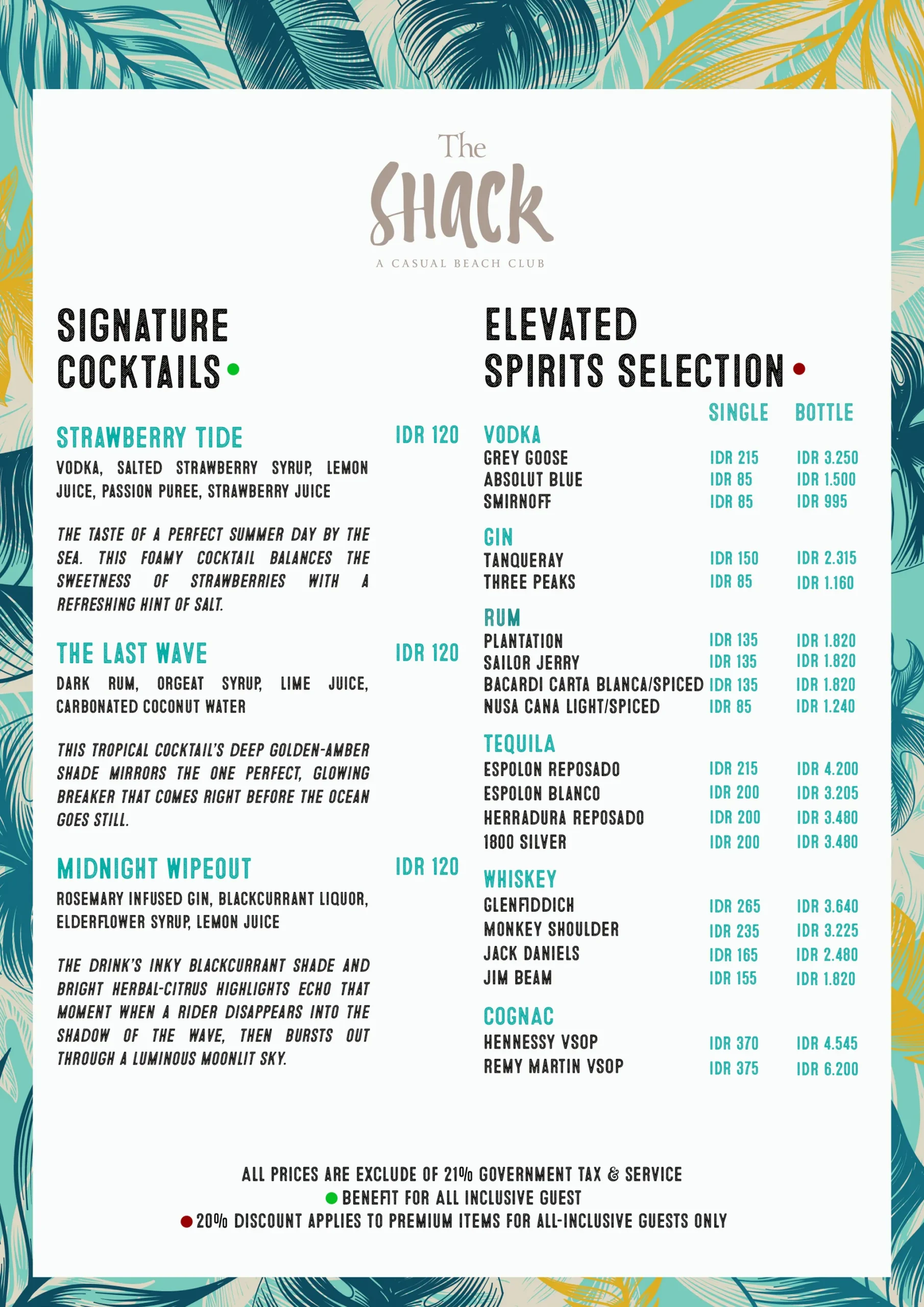THE SHACK MENU, page 3 of 4