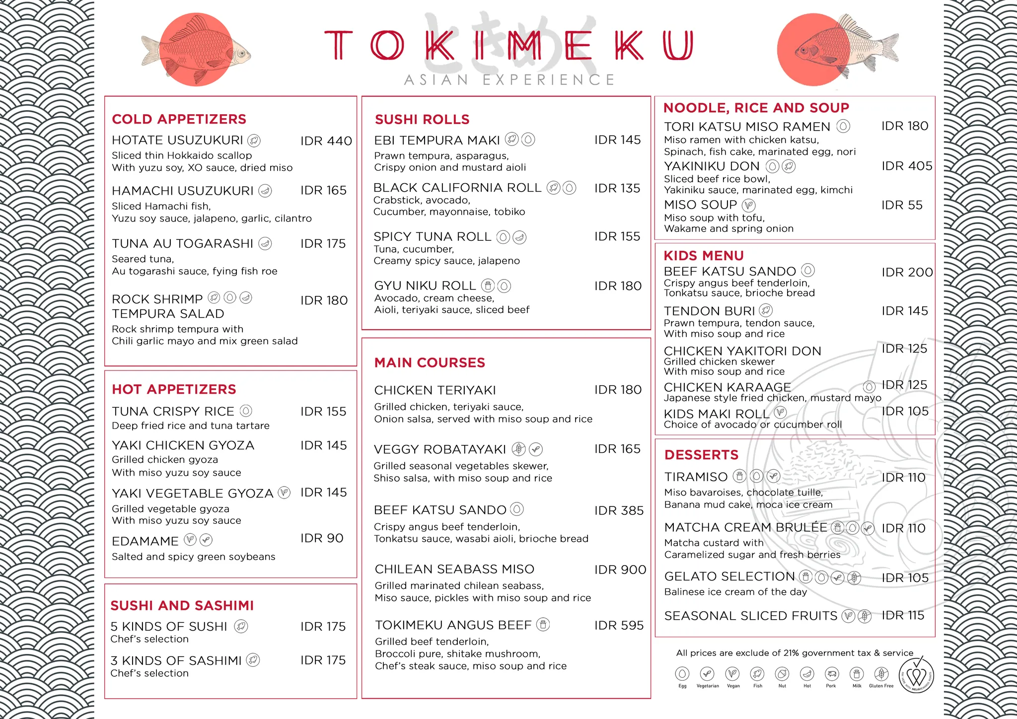 TOKIMEKU MENU, page 1 of 5