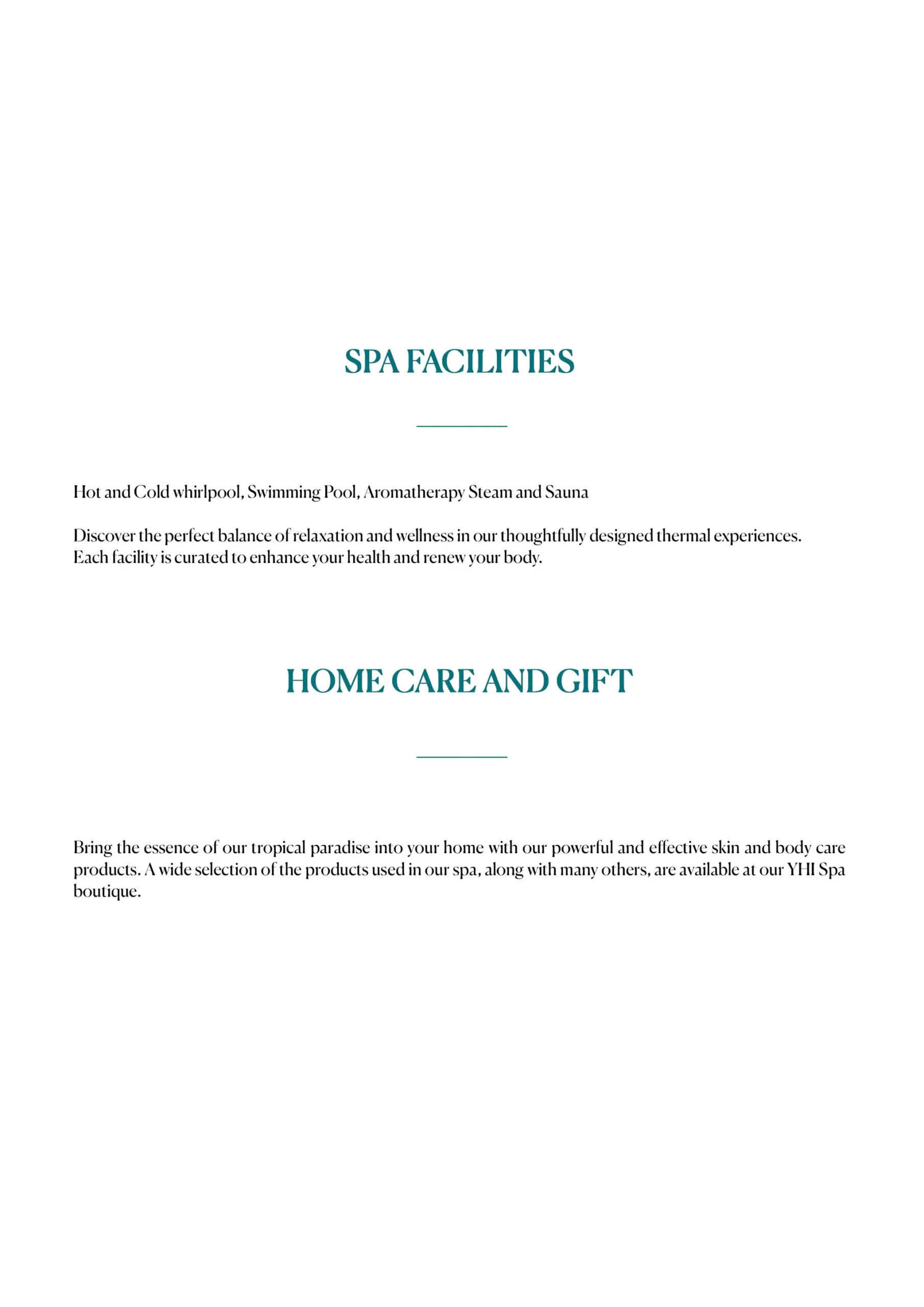 YHI SPA MENU, page 18 of 22