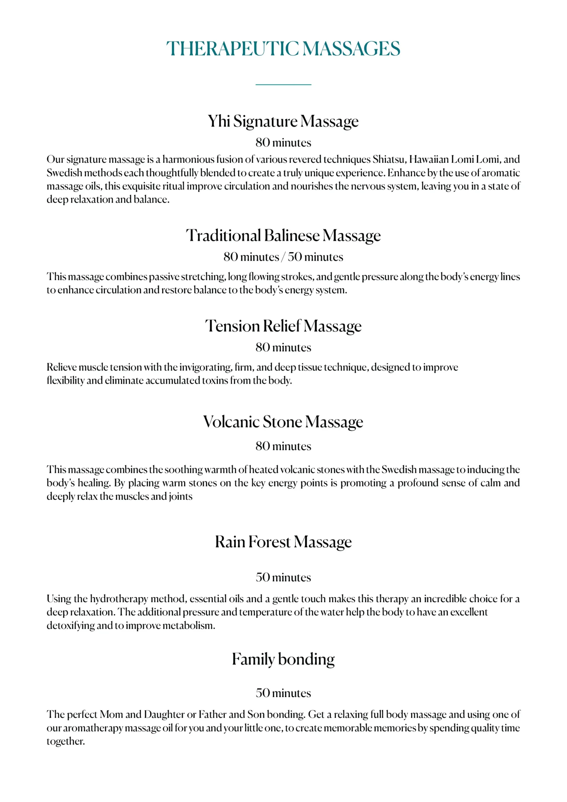 YHI SPA MENU, page 7 of 22